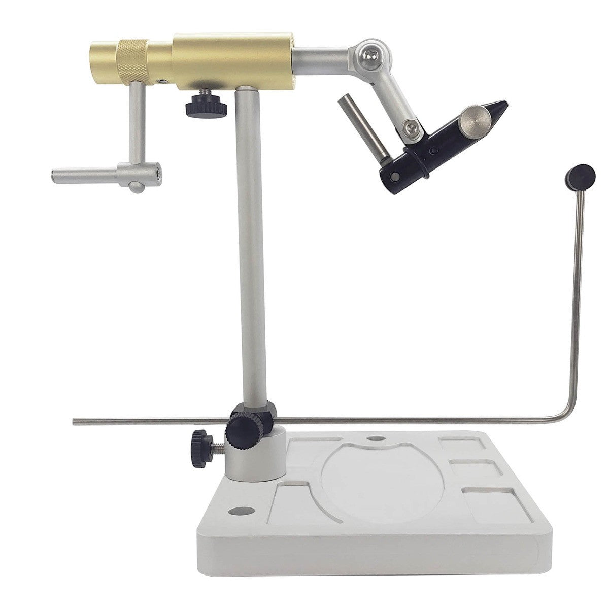 Fly Tying Vise with Rotary Function - Gold Finish, Adjustable Tension