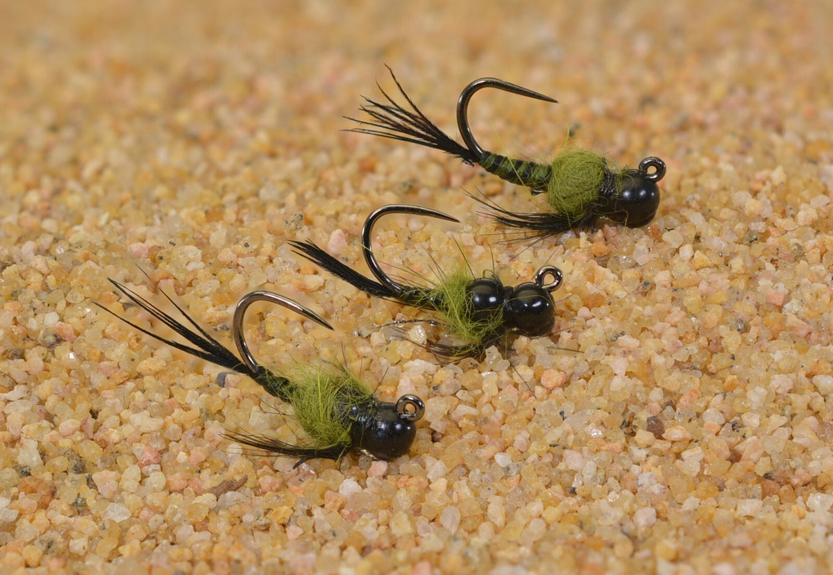 Fly Fishing Jig Head Hooks with Tungsten Beads - Durable Euro Nymph Flies