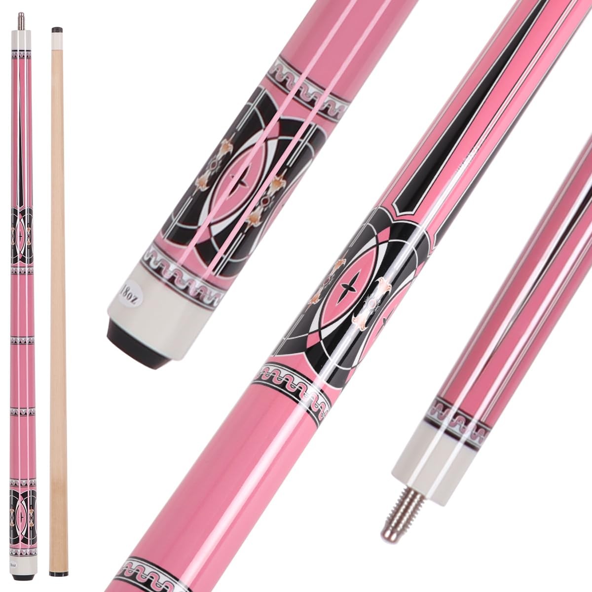 48 Inch Maple Pool Cue for Beginners - Short Junior Size with Leather Tip