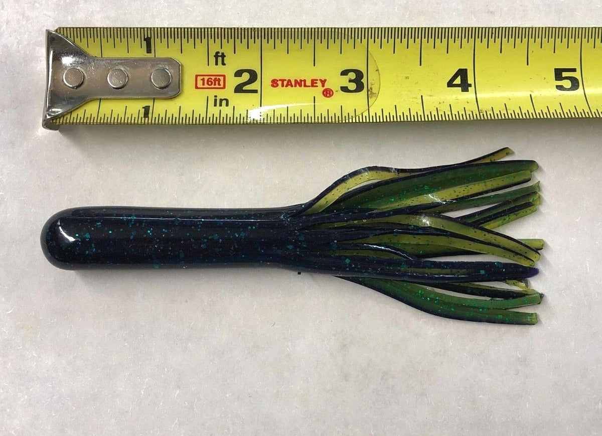 4.5-Inch Bass Soft Plastic Tubes 20 Pack - Durable Hand Dipped Lures