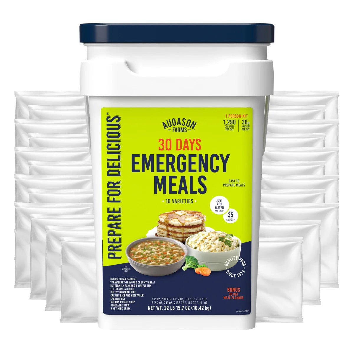Emergency Food Supply Bucket & 72-Hour Kit - 212 Servings, Long Shelf Life