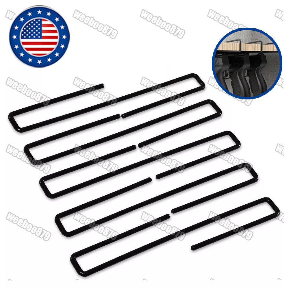 Pack of 5 Handgun Pistol Hangers for Shelf Storage - Safe Gun Organization