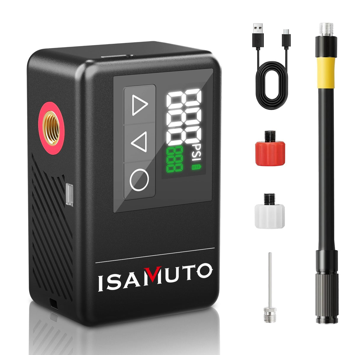 Mini Bike Pump Portable 120 PSI Rapid Inflation with LED Light