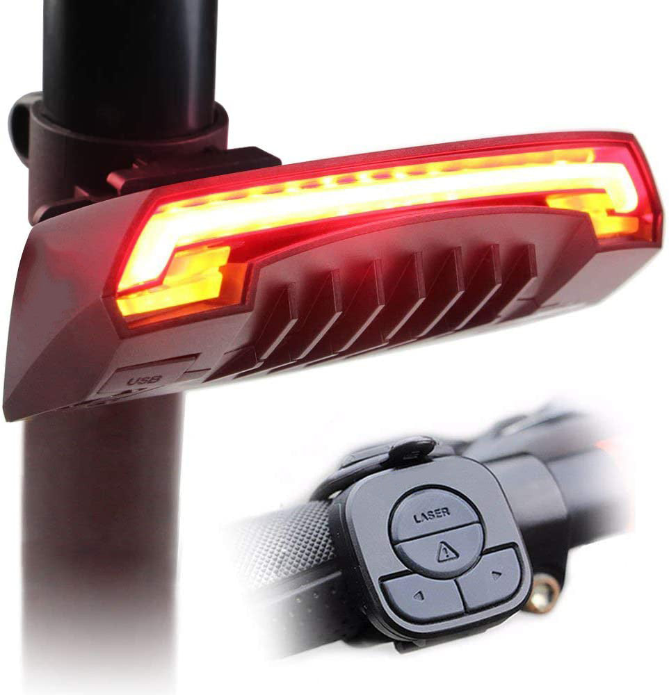 Bike Tail Light with Remote Control Waterproof Safety Signal