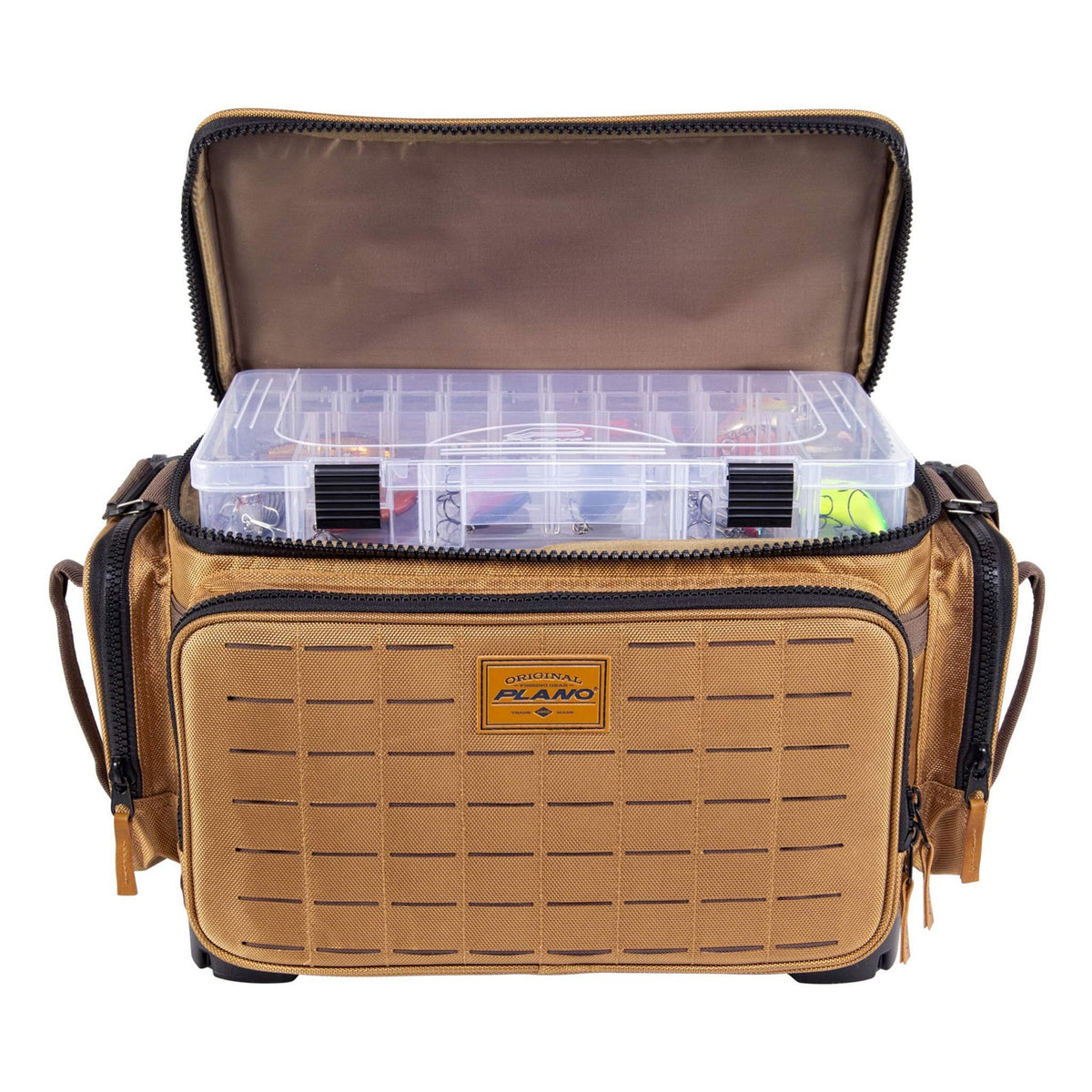 Large Waterproof Fishing Tackle Bag with Utility Boxes - Beige, 1680 Denier