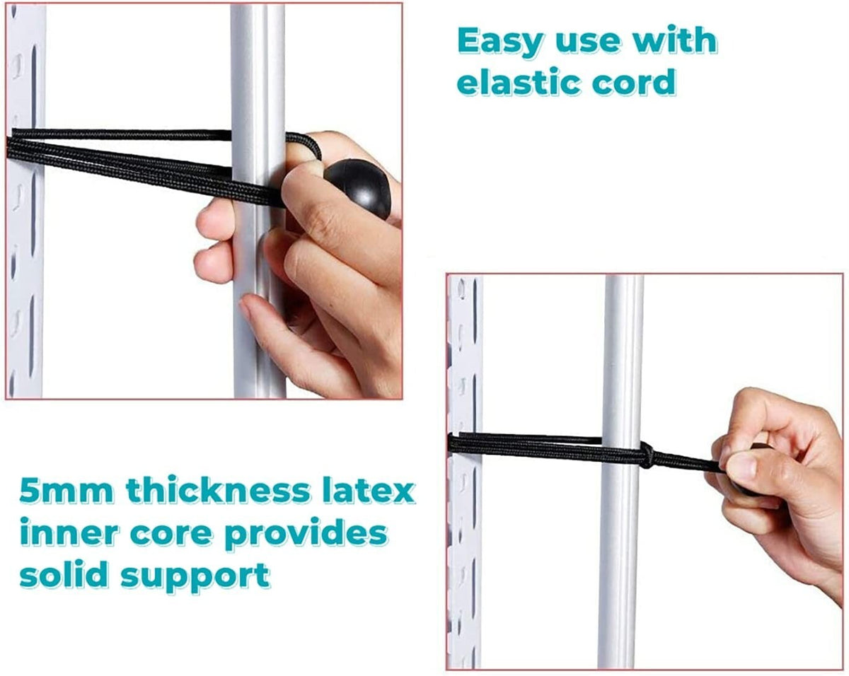 Heavy Duty 25-Pack 9 Inch Black Bungee Cord Tie Downs for Canopies & Tarps