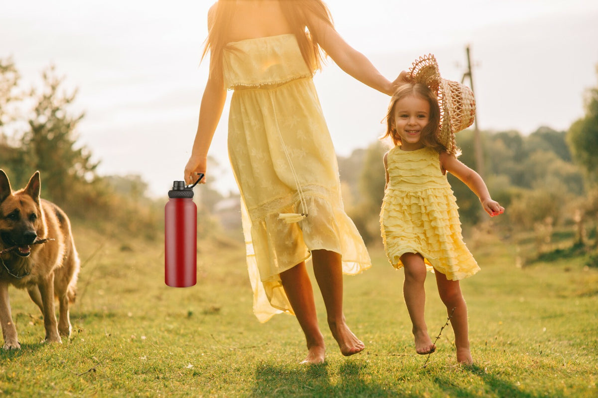 40oz Stainless Steel Vacuum Insulated Water Bottle with Wide Mouth & Leak-Proof Lid