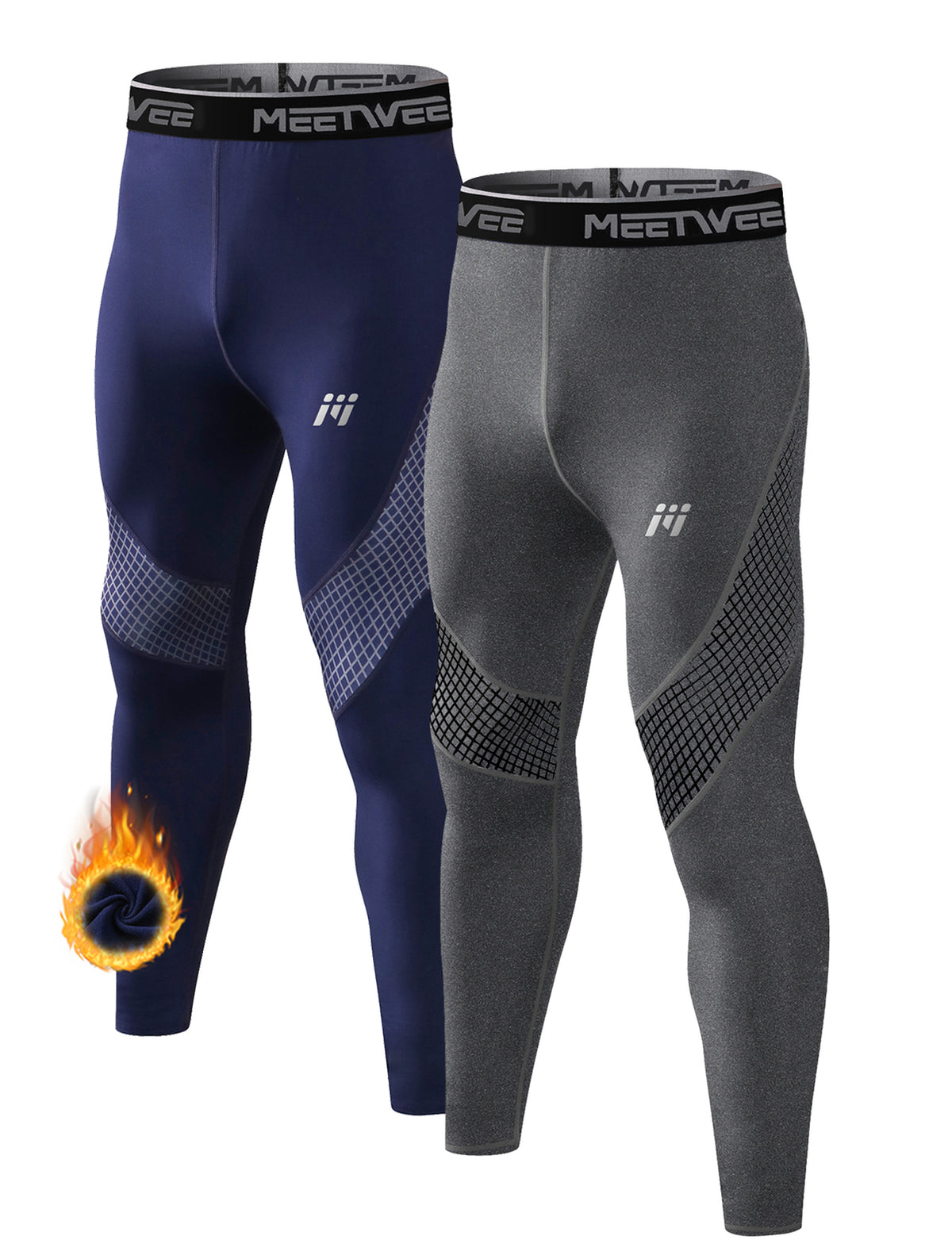 Men's Thermal Base Layer Long Johns Compression Leggings 2 Pack