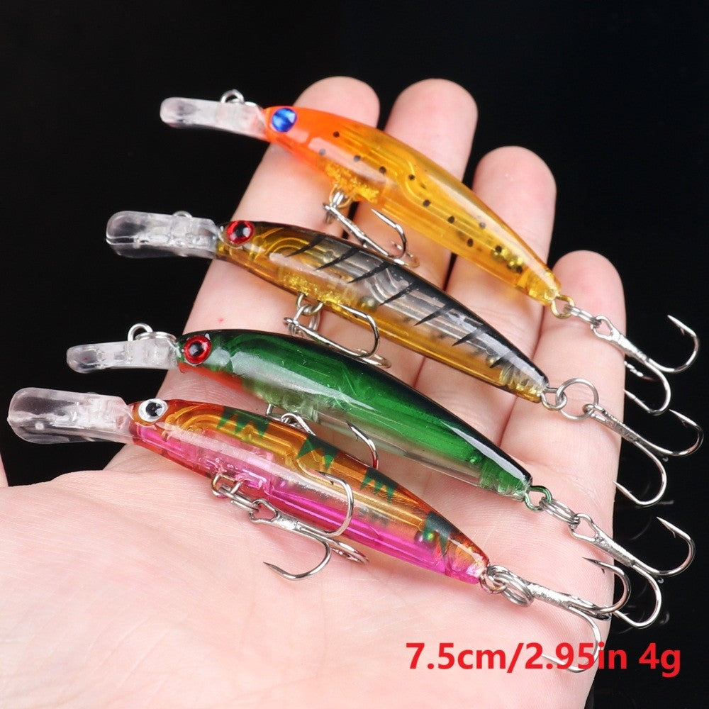 56pcs Minnow Fishing Lure Kit Hard Plastic Baits for Freshwater & Saltwater