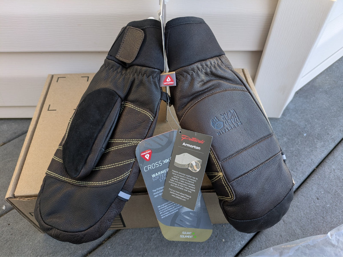 Insulated Leather Ski Mitts - Unisex Mountain Hardwear OP Mitt, XS, Woodsmoke