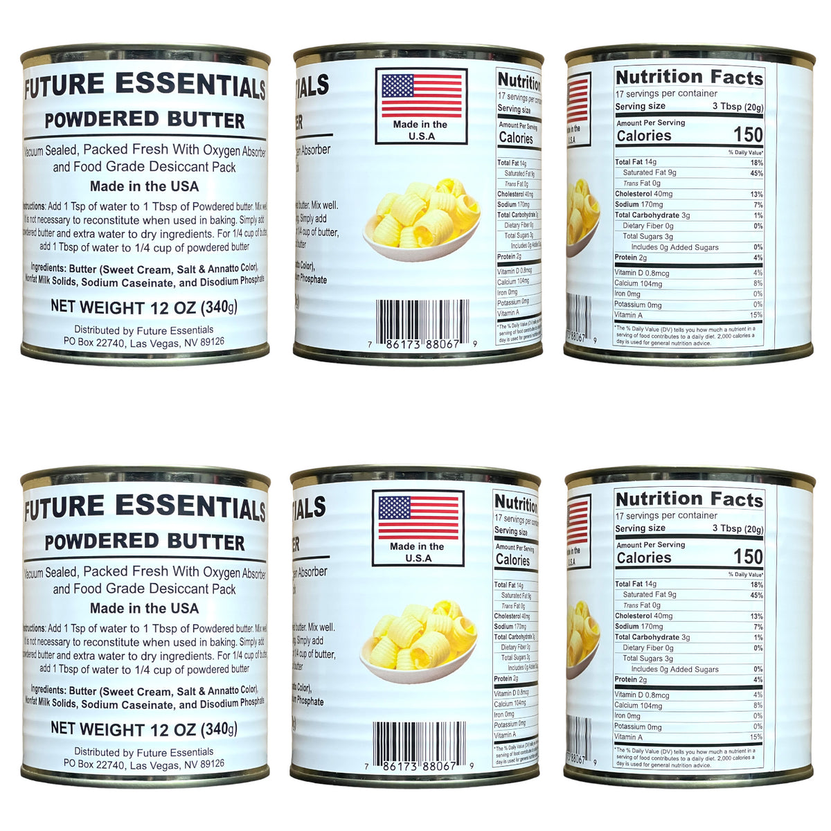 Powdered Butter 2.5 lbs Canned Cooking & Baking Ingredient - Multiple Pack Sizes