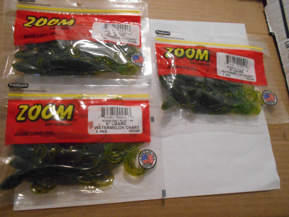 3 Pack 6-inch Salt-Plus Plastic Bass Fishing Lizards for Anglers