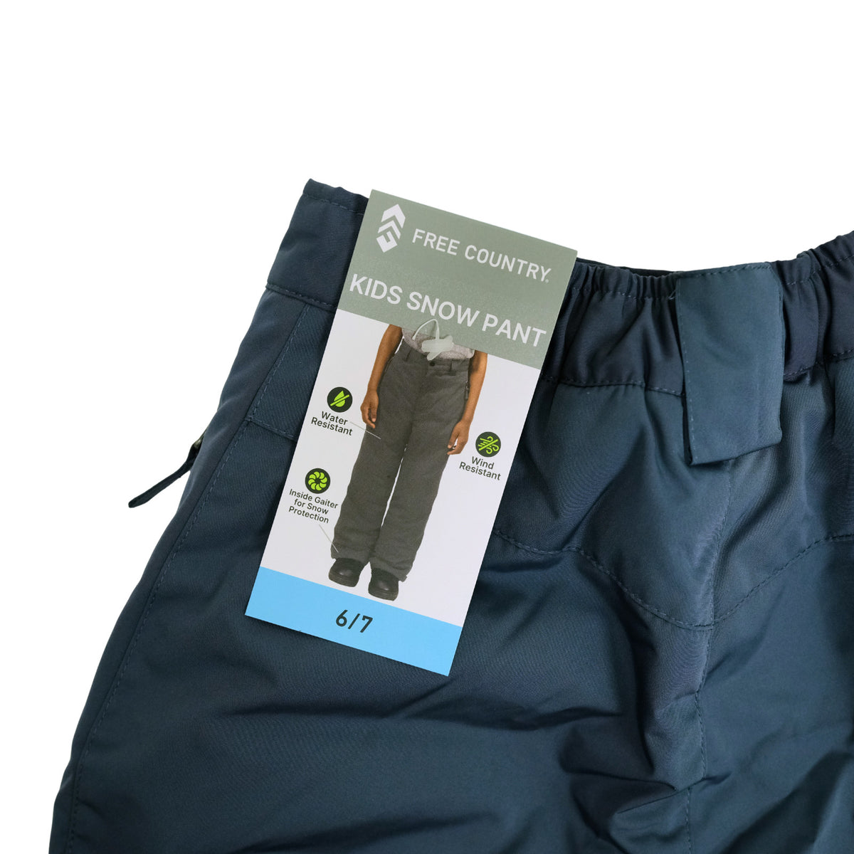 Kids Water-Resistant Snow Pants - Charcoal Grey, Size S (6/7)