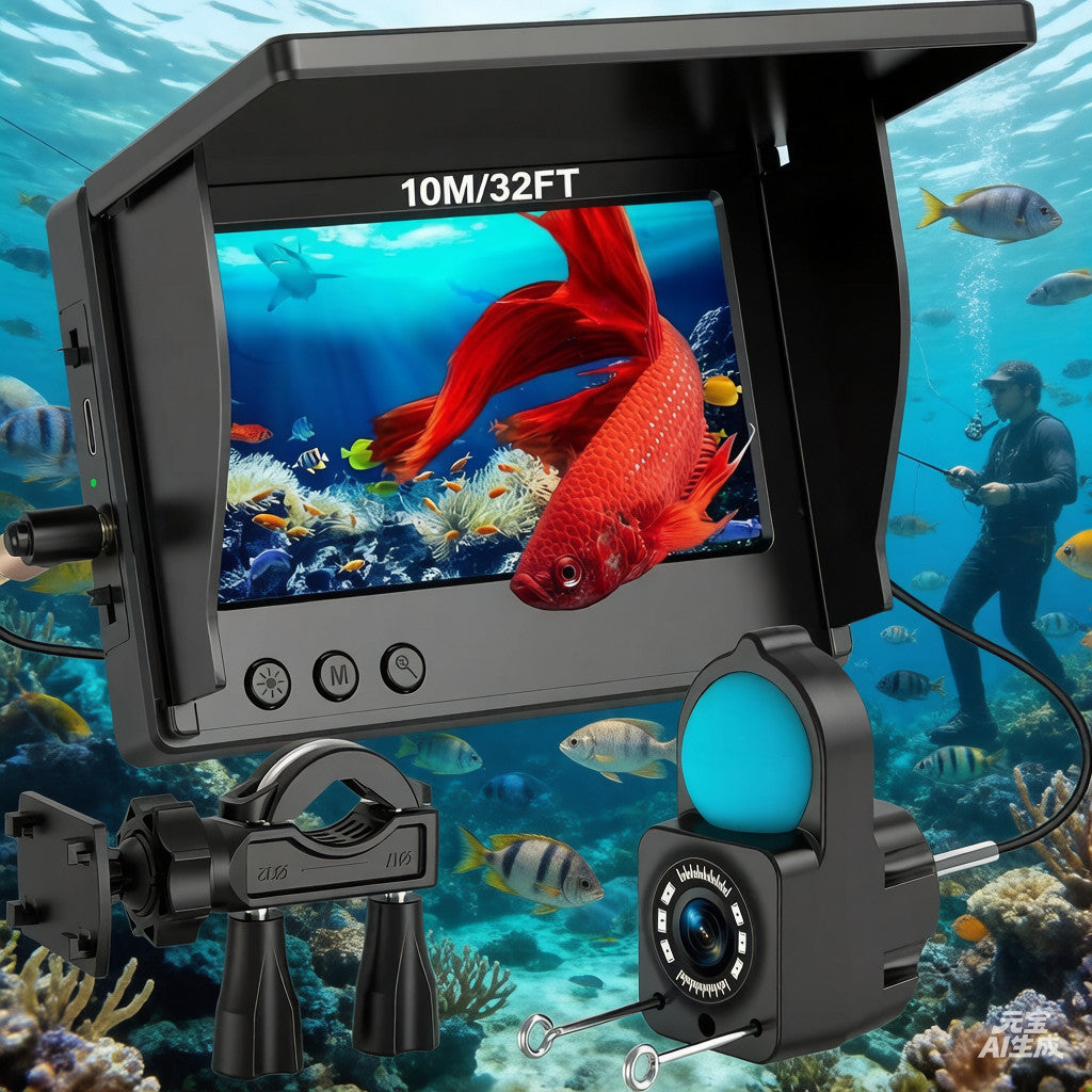 Portable Underwater Fish Finder Camera with Night Vision 1080P HD 10m Cable