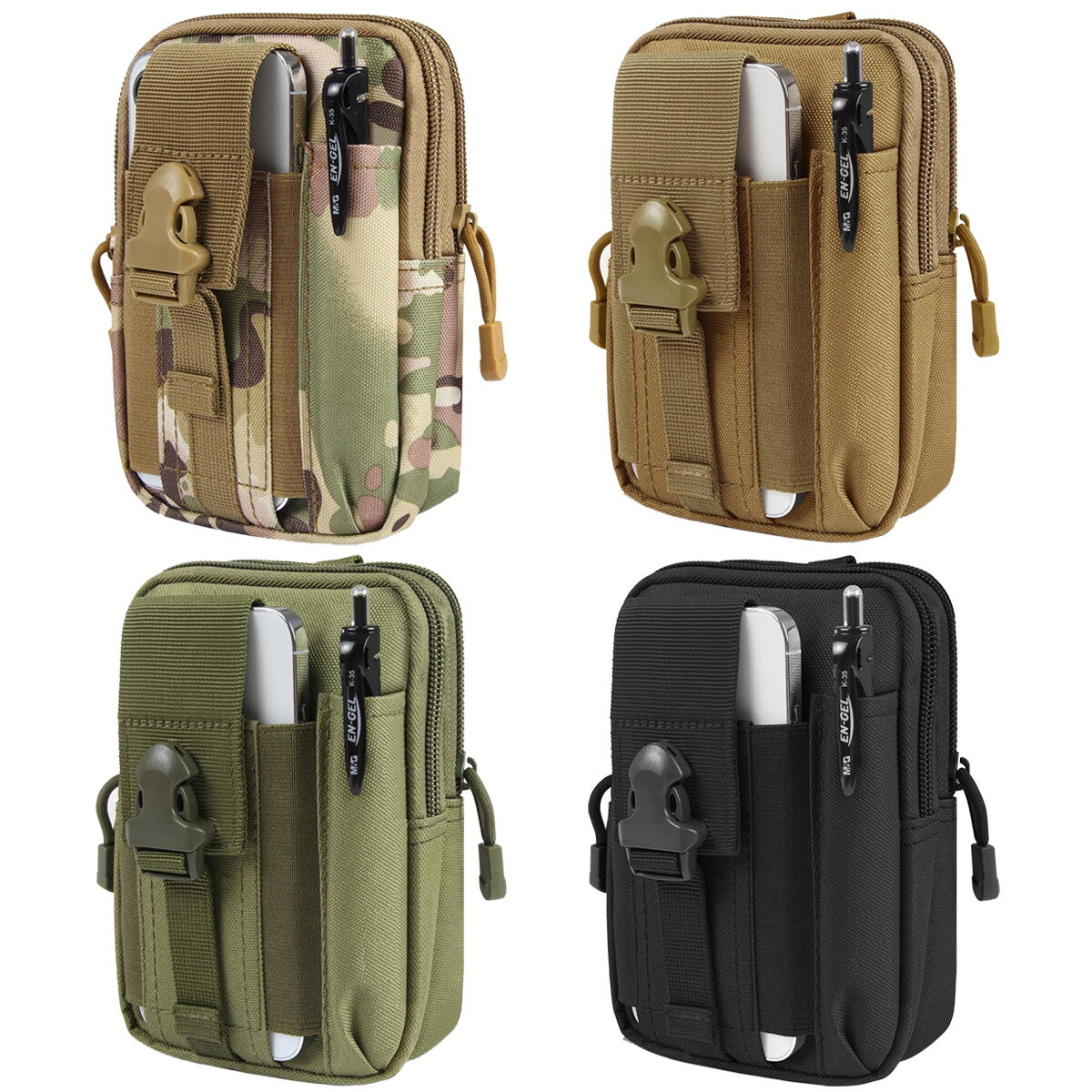 Tactical Molle Pouch Waist Bag with Phone Holder and Belt Clip