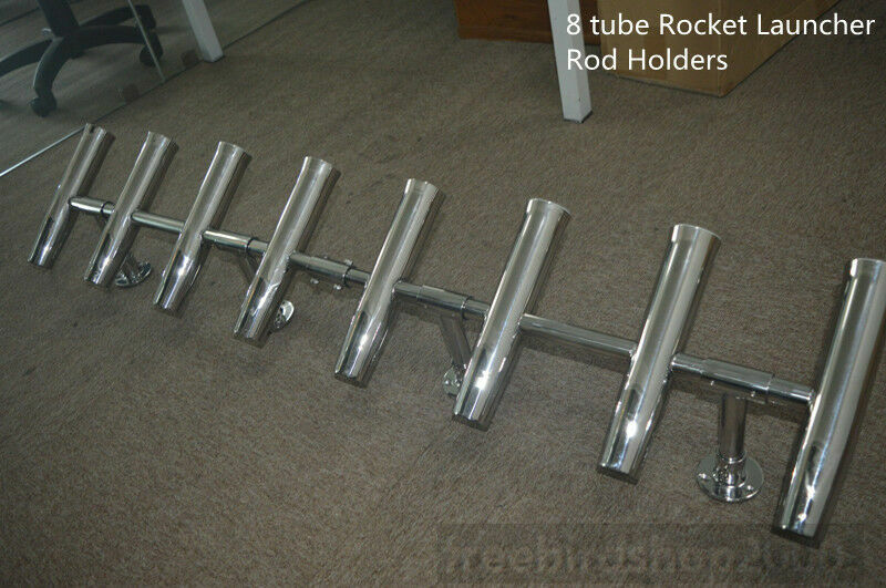Adjustable Stainless Steel Rocket Launcher Rod Holders for Fishing Boats — 4 to 8 Tubes