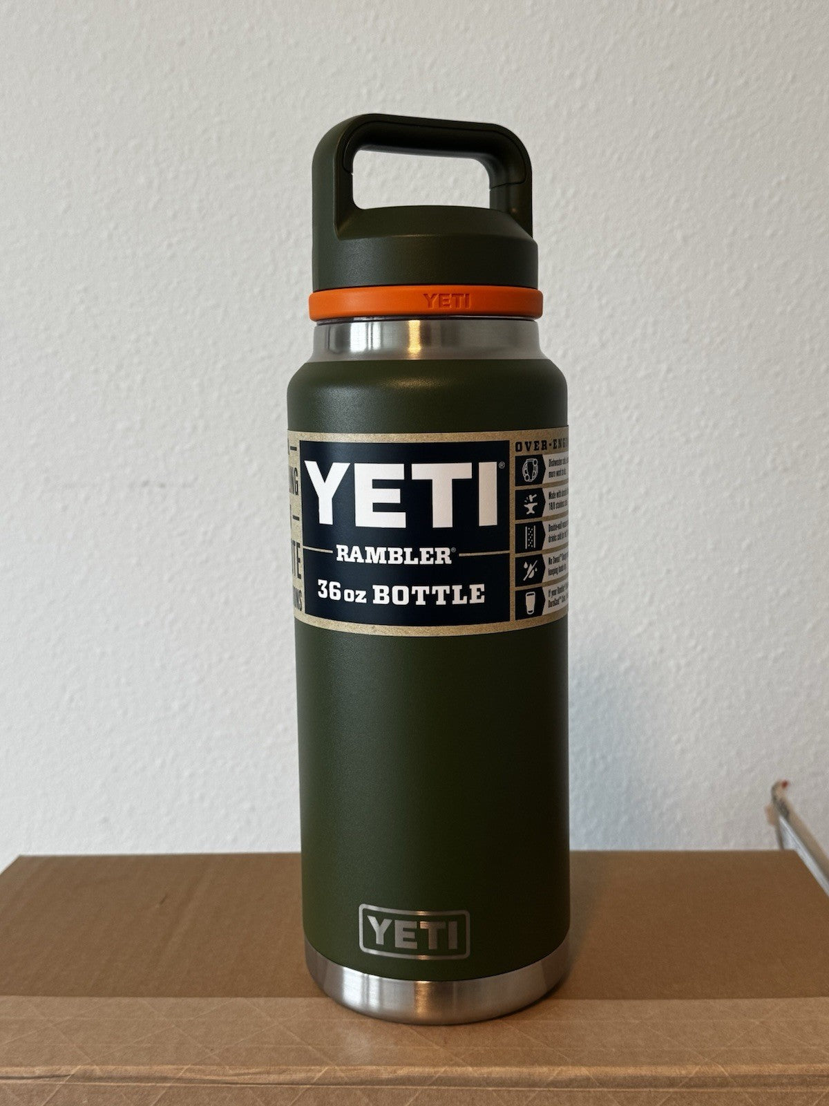 Yeti Rambler 36 oz Insulated Tumbler - Olive and King Crab Orange