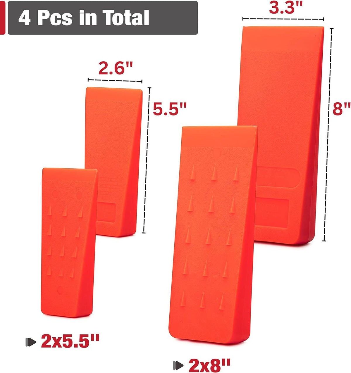 Tree Felling Wedges Set - 4 Pack Heavy-Duty Wood Splitting & Tree Cutting Tools