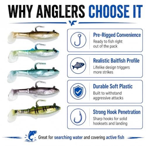 Pre-Rigged 3.5-Inch Paddle Tail Swimbait for Bass Fishing - Effective Lure