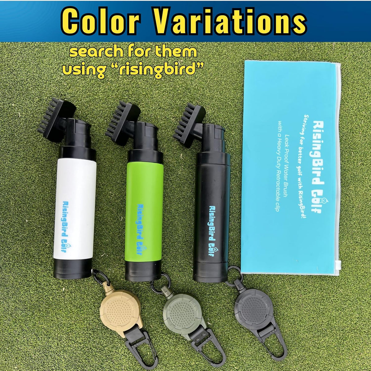2025 Steel Wire Retractable Golf Club Cleaner Brush with Clip