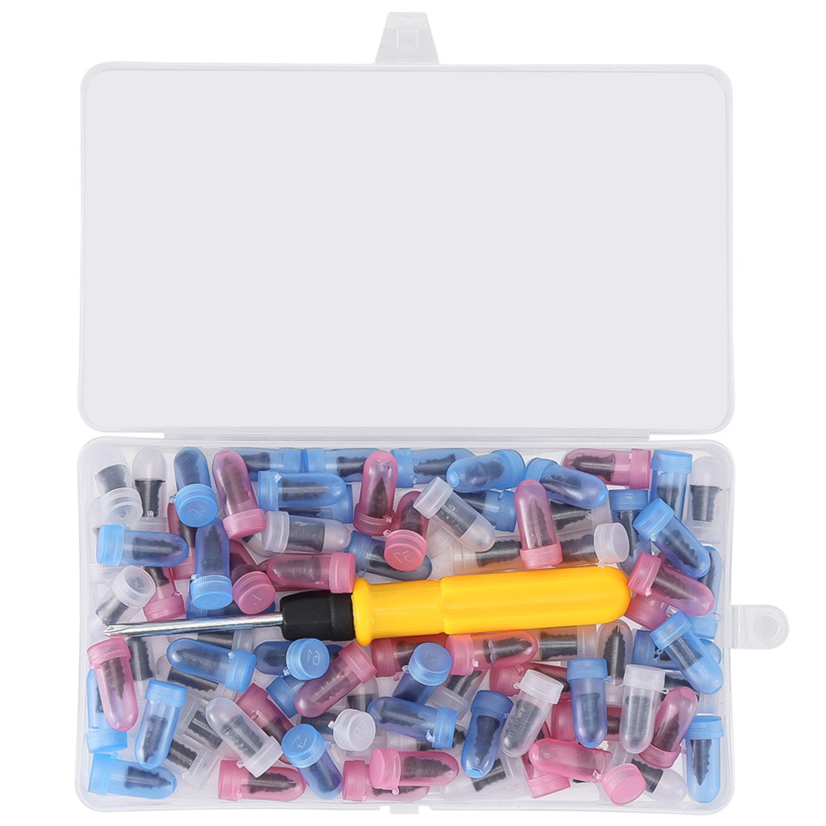 100Pcs Tire Repair Kit with Rubber Nails & Screwdriver for Puncture Repair