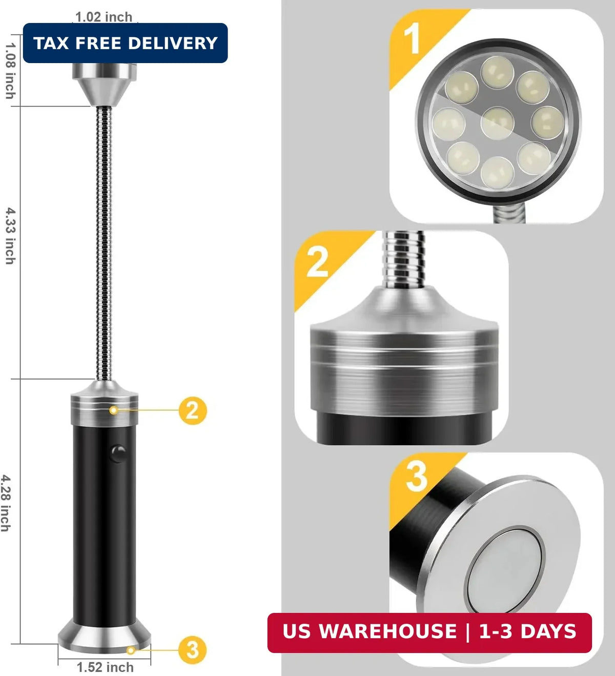 Magnetic Base LED Grill Light - Super Bright 360° BBQ Lighting