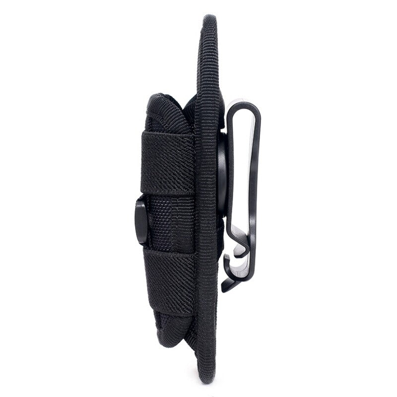Tactical Flashlight Holster with 360° Rotatable Clip Belt Pouch for Outdoor Use