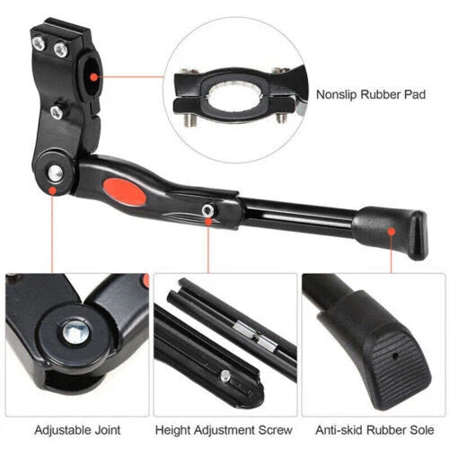 Adjustable Aluminum Bicycle Kickstand for 22-29 Inch Mountain and Road Bikes