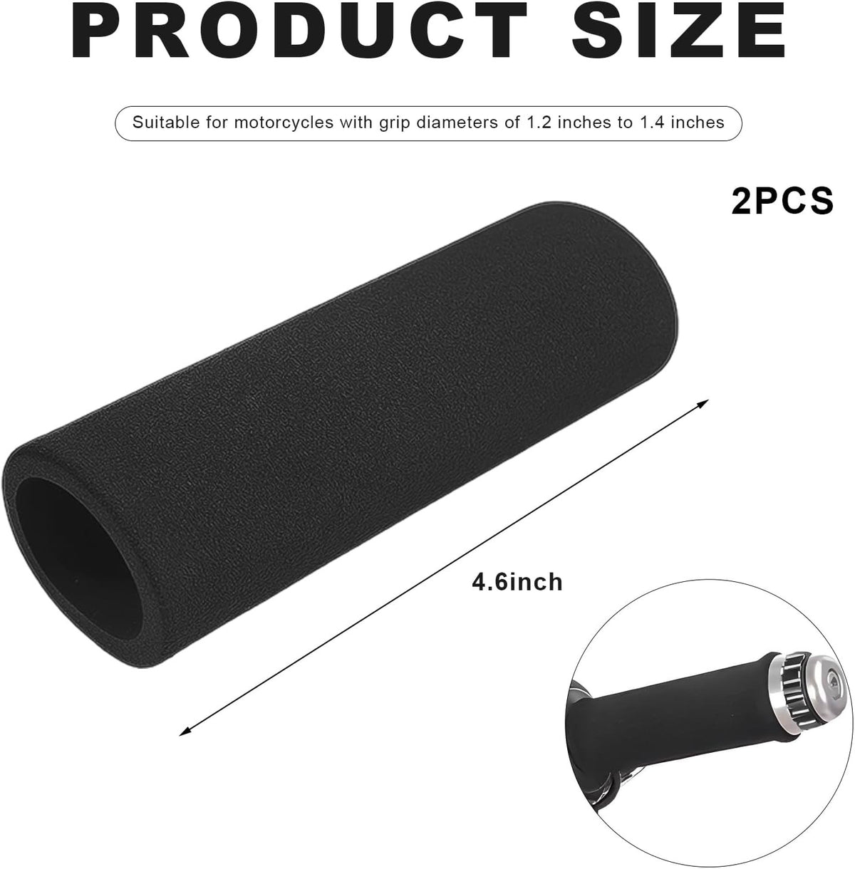 2 PCS Foam Handlebar Grips for Motorcycle Bike Scooter Anti-Slip Comfort