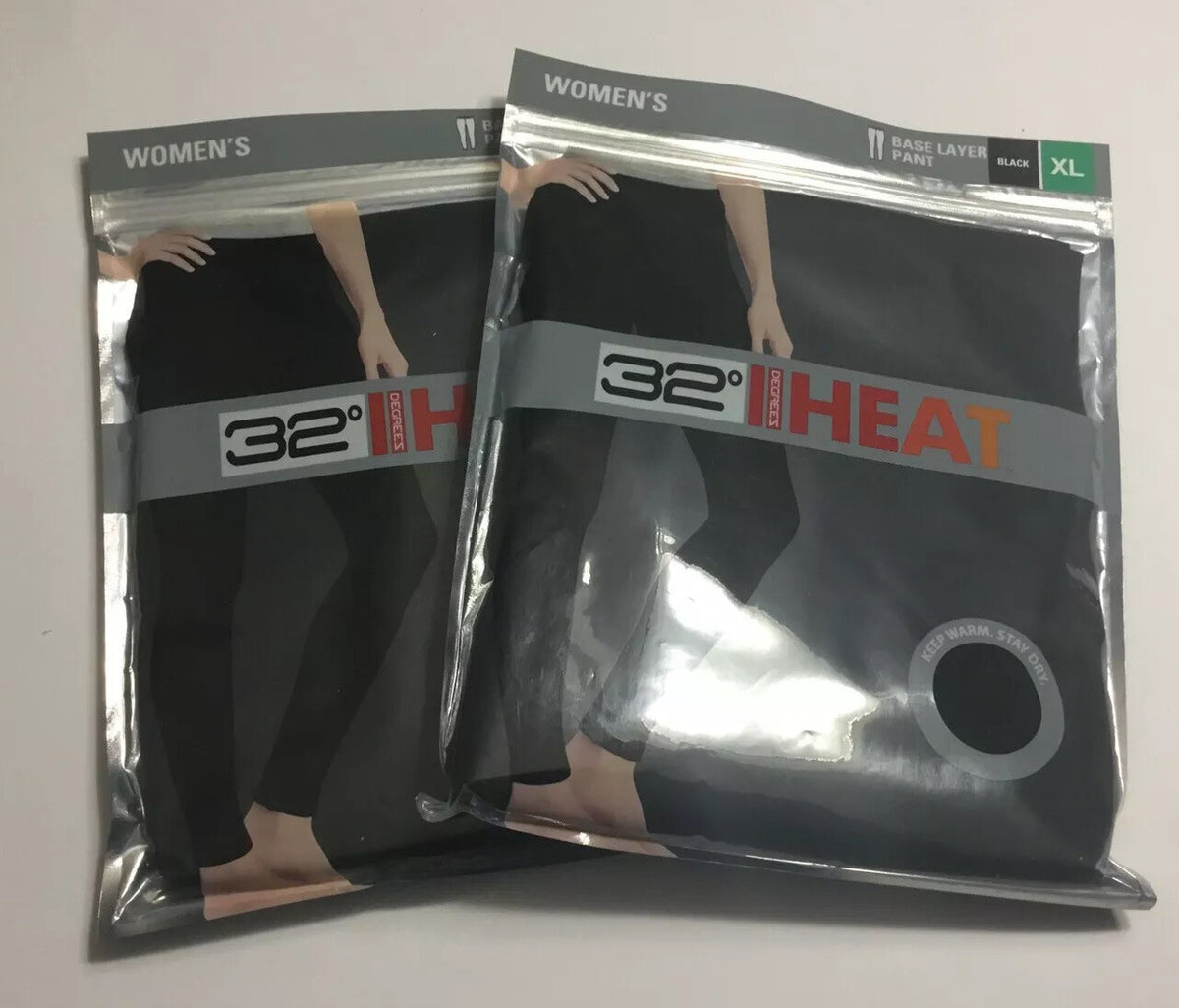 Women’s 2-Pack Thermal Base Layer Pants - Black, Size XL