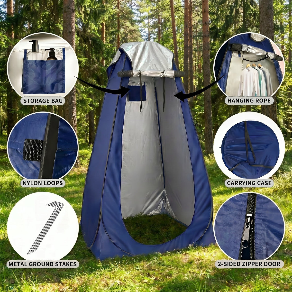 Portable Privacy Shower Tent for Camping Beach Outdoor Changing Room