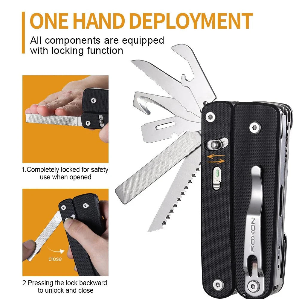 Flex Titan Multitool with 16 Essential Tools and Black G10 Handles