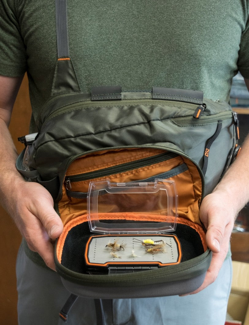 Fly Fishing Sling Pack Backpack with Multiple Pockets & Water-Resist Fabric