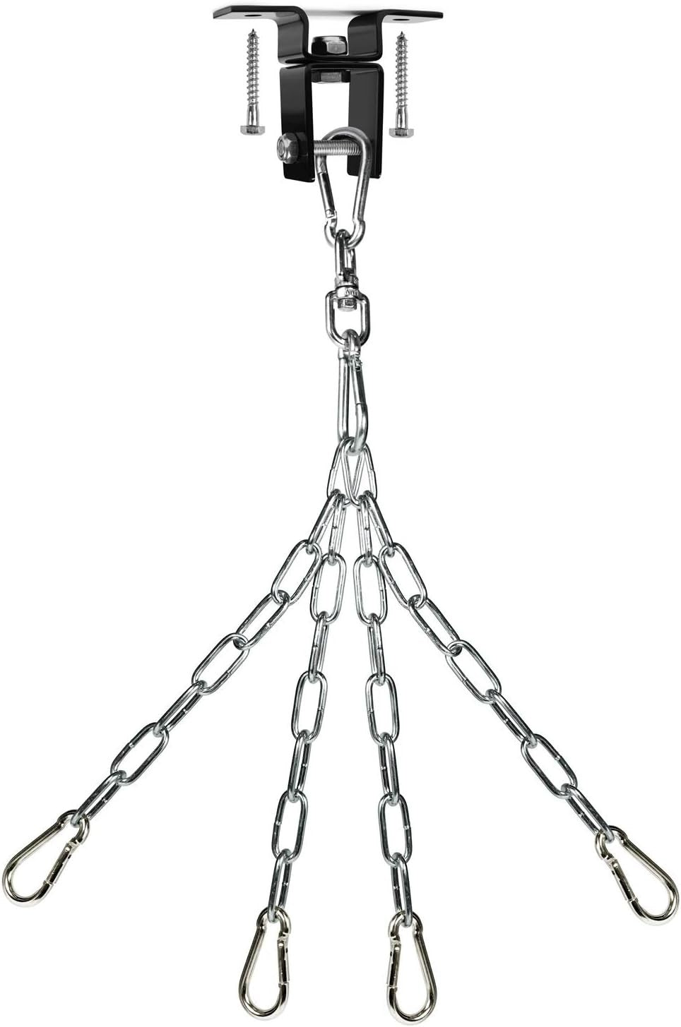 Stainless Steel Punching Bag Hanger with Swivel Chain and Snap Hooks - Heavy Duty Gym Equipment