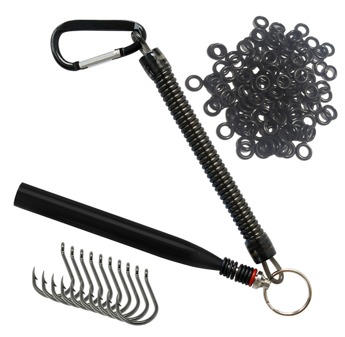 Wacky Rigging Kit with O-Rings and Tool for Bass Fishing