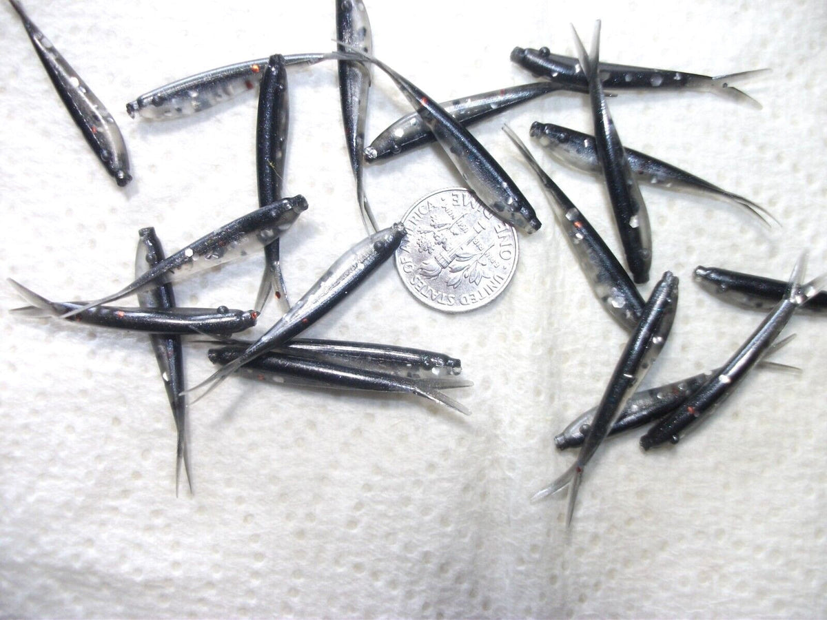 Mini Soft Plastic Minnows for Panfish & Trout Fishing - 70 Pack