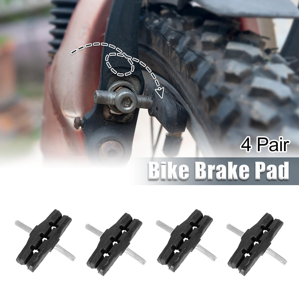 Bike Brake Pads Set for Mountain Bikes - Threadless Post, 70mm, Black