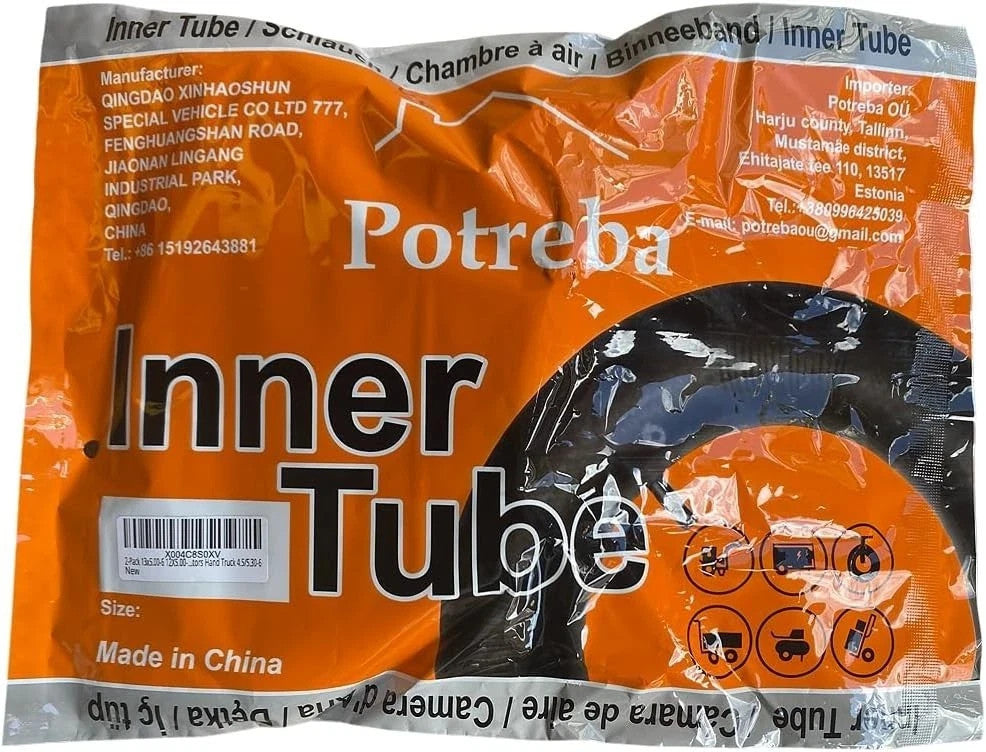 Heavy Duty 13x5.00-6 Inner Tube 2-Pack with Bent Valve for Lawn Mowers & ATV