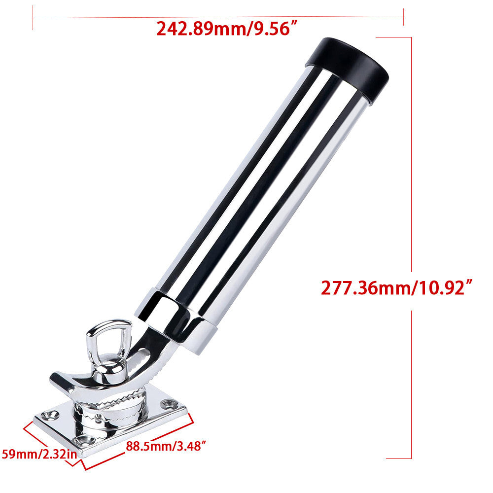 4-Pack Stainless Steel Boat Fishing Rod Holders 360° Rotation Outrigger Mounts