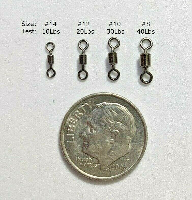 Mini Black Nickel Swivel Fishing Snaps 20 pcs - Tangle-Free Tackle Combo