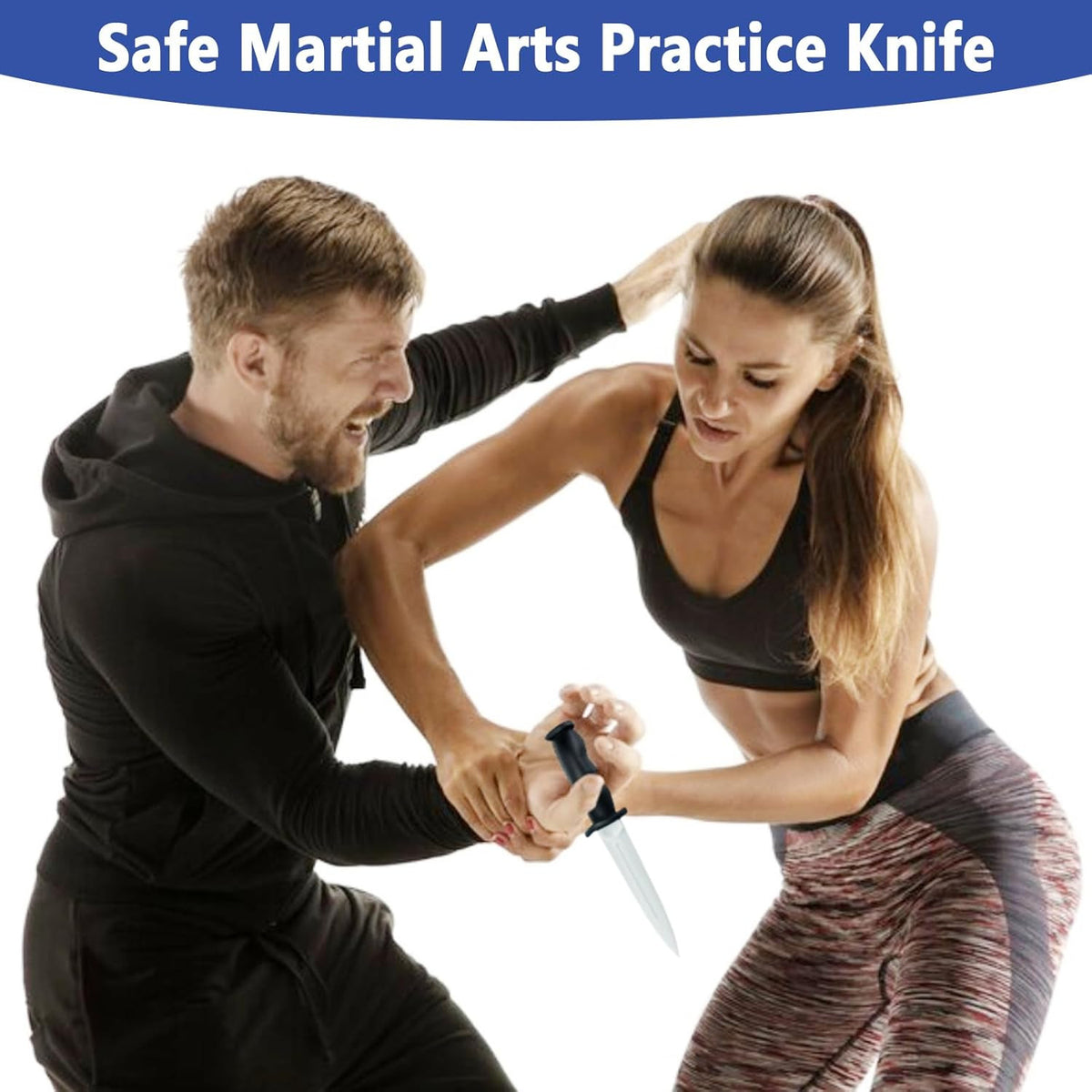 9.8 Inch Realistic Rubber Training Knife Safety Dagger for Martial Arts