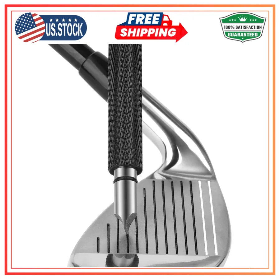 Golf Club Groove Sharpener Tool for U and V Grooves - Durable Metal Cleaner