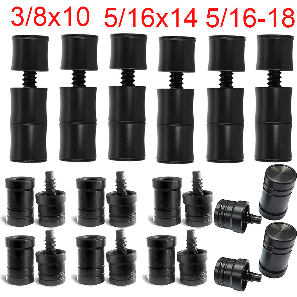 Joint Protectors for Billiard Cues – 3/8 x 10, 5/16 x 14, 5/16 x 18 Sets (Black)