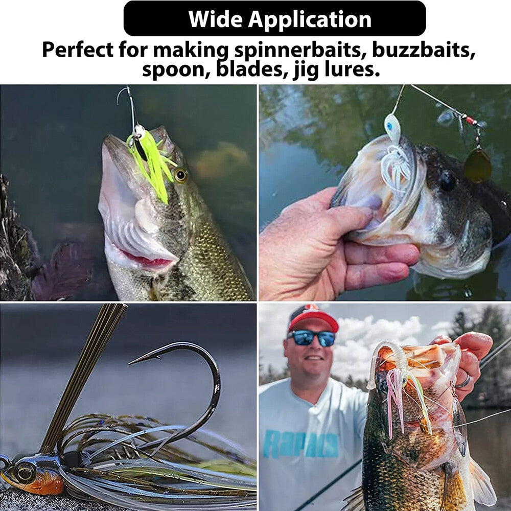 24 Pcs Silicone Fishing Lure Skirt Replacement for Spinnerbaits and Jig Lures