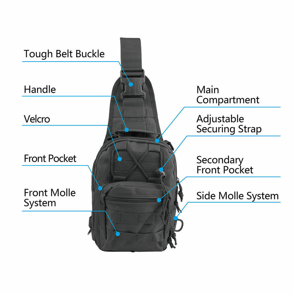 Outdoor Tactical Military Shoulder Bag Sling Chest Pack for Hiking Camping