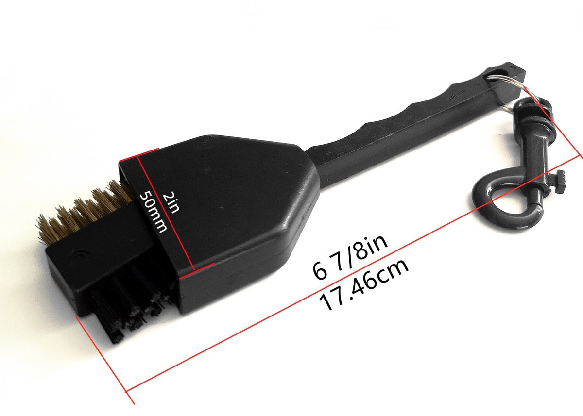 Golf Club Dual Side Brush with Retractable Cover - Clean Irons & Woods