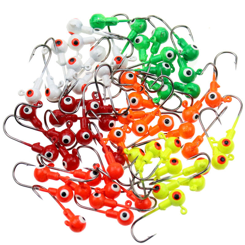 100Pcs Lead Jig Heads Fishing Hooks for Crappie Bass Lures Tackle