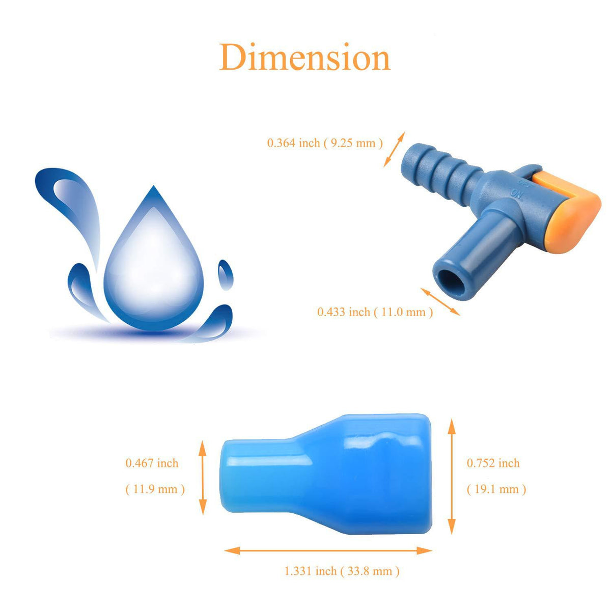 4 Pack Silicone Bite Valve Replacement for Hydration Bladders - 90 Degree Spout