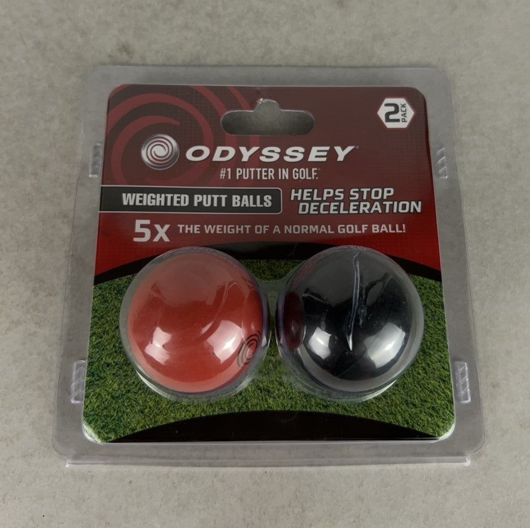 Golf Practice Putt Balls Red Black 2 Pack - Weighted Training Aid