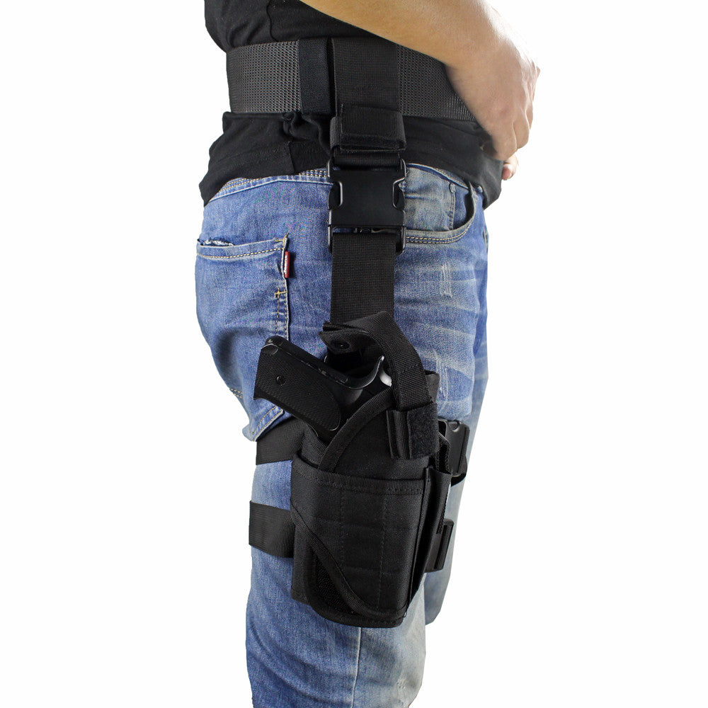 Tactical Drop Leg Holster for Pistol Adjustable Thigh Gun Holster Black